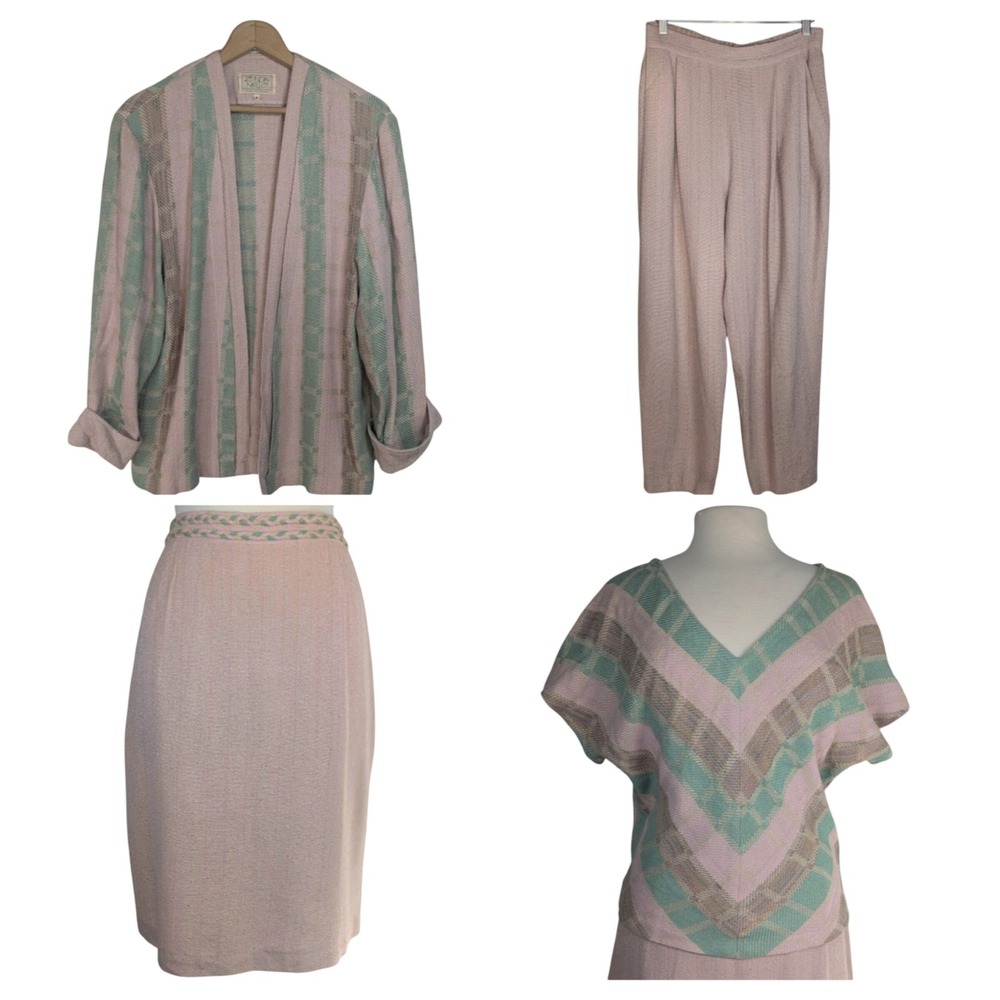 Zonda‎ Nellis 4-Piece Outfit Set Jacket Skirt Pants Top Cotton Rayon woven M/L